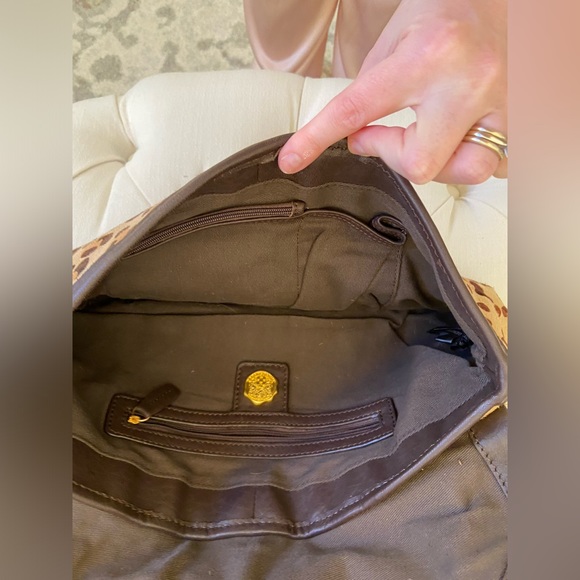 Vince Camuto Leopard Pony Hair & Leather clutch - Picture 4 of 8